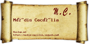 Módis Cecília névjegykártya
